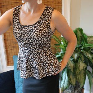 Charlotte Russe leopard print tank top with flare